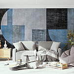 Fotomurales Obra de arte en blanco y azul