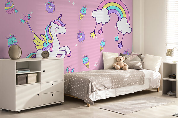 Unicornio y helado y helado Fotomurales Unicornio y helado y helado