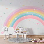 Fotomurales Arco iris con nubes y estrellas