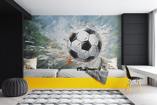 Pintura de un balón de fútbol Fotomurales Pintura de un balón de fútbol