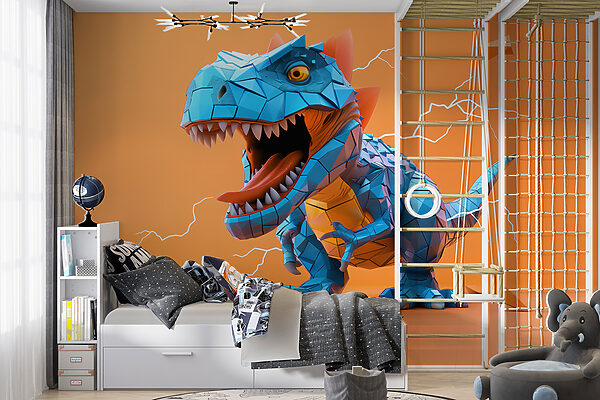 Fotomurales Fotomurales Dinosaurio azul del que salen rayos (SKU: w01333v1)