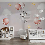 Fotomurales Papel pintado con animales y globos