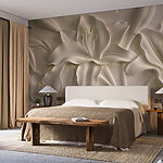 Fotomurales Tallado de flores blancas en una pared