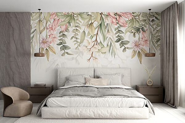Elegancia floral en suaves tonos pastel Fotomurales Elegancia floral en suaves tonos pastel