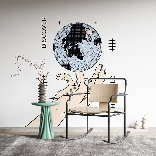 Fotomurales Fotomurales Mano que sostiene un globo terráqueo (SKU: w00984)