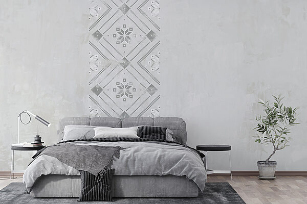 Fotomurales Fotomurales Motivo gris y blanco sobre una superficie blanca (SKU: w01027)