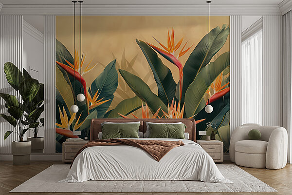 Ave del paraíso, elegancia tropical Fotomurales Ave del paraíso, elegancia tropical