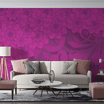 Fotomurales Fondo floral morado y rosa
