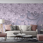 Fotomurales Elegante estampado floral lavanda