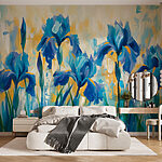 Fotomurales Pintura de flores azules