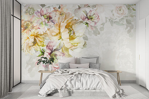 Fotomurales Delicada sinfonía floral en tonos pastel