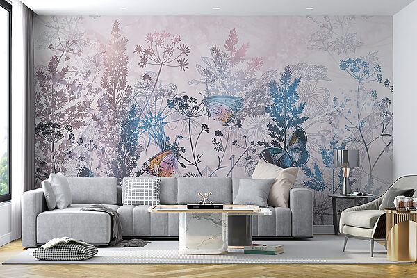 Fotomurales Mariposas en una planta