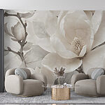 Fotomurales Elegantes magnolias en tonos apagados