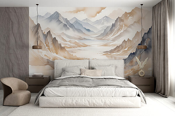 Fotomurales Río que atraviesa un valle de montañas