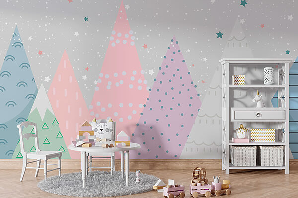 Fotomurales Grupo de árboles con estrellas