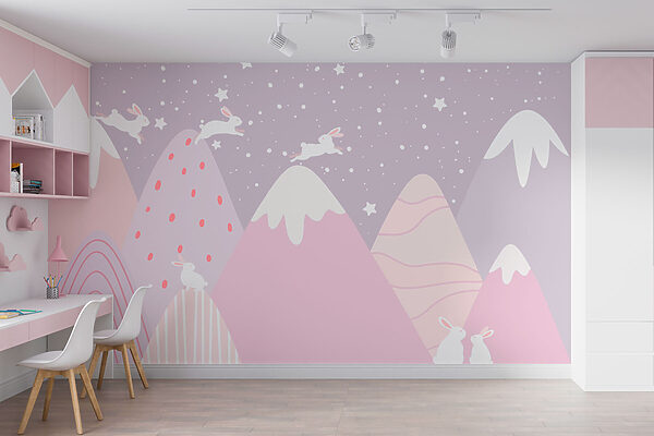 Fotomurales Grupo de conejos en una montaña