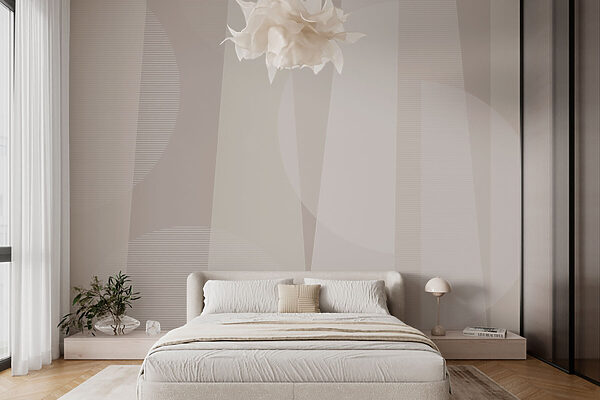 Fondo gris y blanco con círculos y líneas Fotomurales Fondo gris y blanco con círculos y líneas