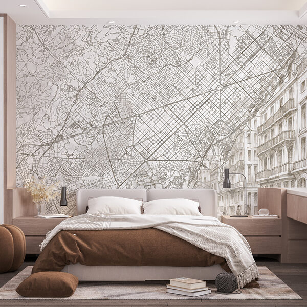Fotomurales Fotomurales Mapa de una ciudad (SKU: w01695)