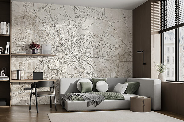Fotomurales Fotomurales Mapa de una ciudad (SKU: w01696)