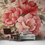 Fotomurales Flores elegantes en tonos suaves