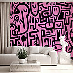 Fotomurales Estampado rosa y negro