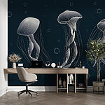 Fotomurales Grupo de medusas en el agua