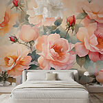 Fotomurales Pintura de flores en una pared