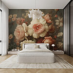 Fotomurales Pintura de flores en una pared