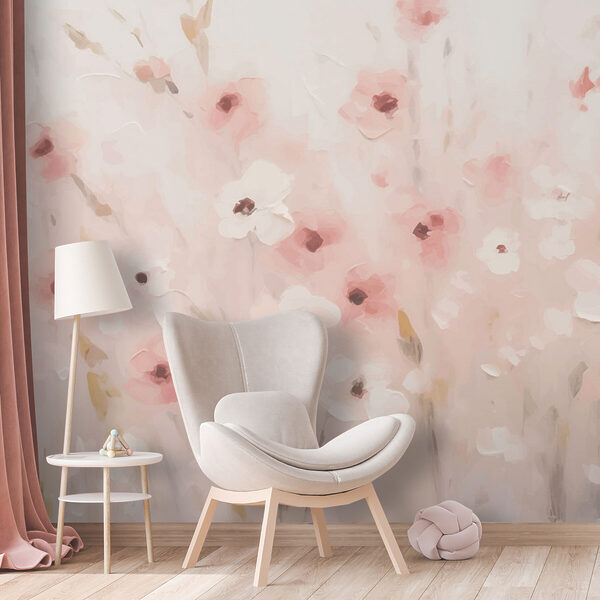 Fotomurales Pintura de flores sobre fondo blanco (SKU: w01818) Fotomurales Fotomurales Pintura de flores sobre fondo blanco (SKU: w01818)