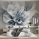 Fotomurales Elegantes remolinos de diseño floral monocromo