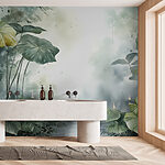 Fotomurales Pintura de un estanque con plantas y agua