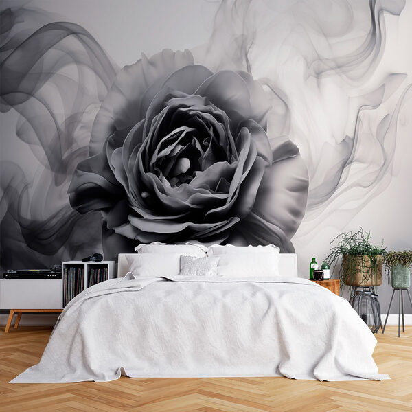 Imagen en blanco y negro de una rosa Fotomurales Imagen en blanco y negro de una rosa