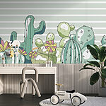 Fotomurales Grupo de cactus con flores