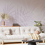 Fotomurales Hojas blancas y rosas