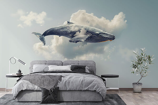Ballena volando en el cielo Fotomurales Ballena volando en el cielo