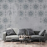 Fotomurales Papel pintado gris y blanco con motivos