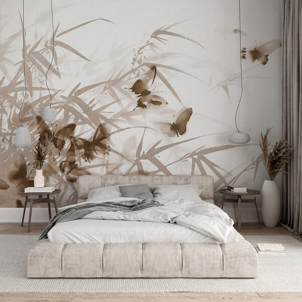 Fotomurales Mariposas sobre una superficie blanca
