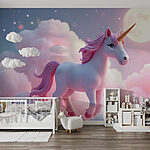Fotomurales Unicornio en las nubes