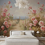 Fotomurales Pintura de rosas rosadas