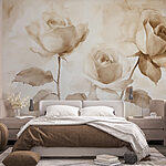 Fotomurales Pintura de rosas con hojas