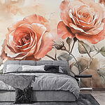 Fotomurales Pintura de dos rosas