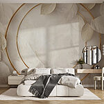 Fotomurales Unas delicadas hojas enmarcan un fondo sereno