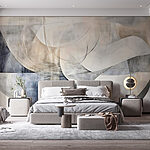 Fotomurales Pintura de un arte blanco y gris