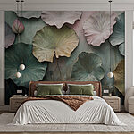 Fotomurales Pared con hojas