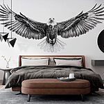 Fotomurales Imagen en blanco y negro de un pájaro volando