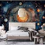 Fotomurales Pintura de planetas en el espacio