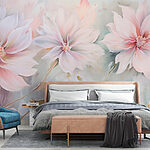 Fotomurales Pintura de flores sobre una superficie blanca