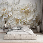 Fotomurales Flores blancas con hojas