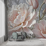 Fotomurales Delicadas flores en suaves tonos pastel