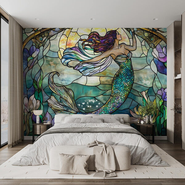 Vidriera con una sirena Fotomurales Vidriera con una sirena